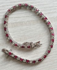 Silber 925 Armband mit Rubinen