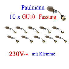 10 x GU10 Fassung Lampenfassung mit Kabel -Klemme Keramik Sockel Schraubanschluß