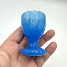 Eierbecher Glas Opalglas Blau