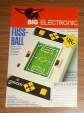 Seltene Werbung Big Electronic SOCCER Fussball Entex Electronic Handheld 1979