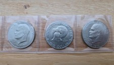 3 Münzen USA One Dollar Eisenhower 1972/ 1976 Liberty Krause 203/206 kein Silber