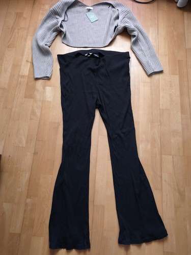 Gerippte flared leggings - h&m,