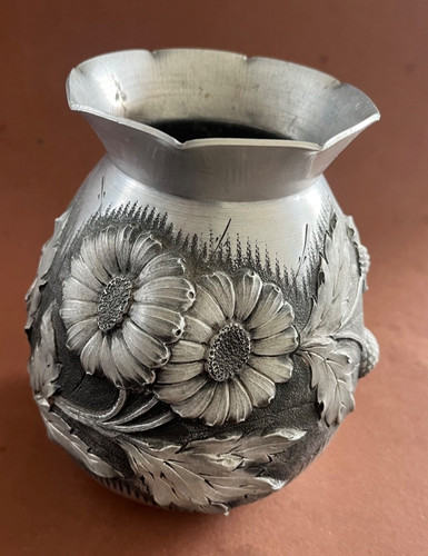 Alte alu vase blumen dekor - alu,