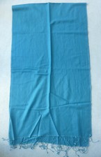 Codello Schal unbnutzt Pashmina Kaschmir Wolle Seide petrol Stola Fransen 199x55