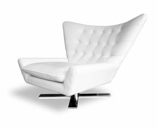 Drehbarer Leder Ohrensessel
