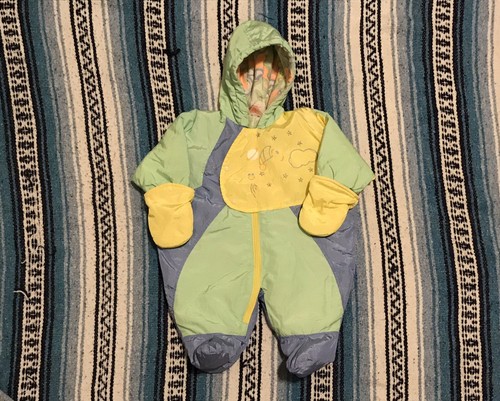 Vintage 90s neon baby snowsuit - neon,