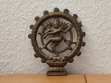 Antike Hindu God Shiva Nataraja Figur Skulptur Wandbild, vermutl. Messing/Bronze