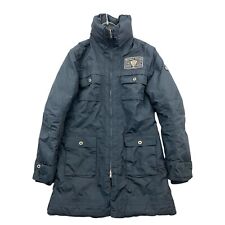 Equiline Jacke Winterjacke Parka Damen L Blau mit Kapuze Nylon