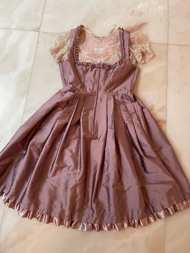 Rosenholzfarbenes seidendirndl - rosenholzfarbenes,