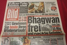 Bild Zeitung 16. November 1985 zum 40. Geburtstag * Bhagwan * Marion Morell