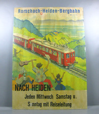 altes Werbeplakat Rorschach Heiden Bergbahn Entwurf Hugo Laubi Schweiz 50er Jh.