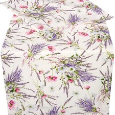 Tischdecke Tischläufer Kissenbezug BAUMWOLLE Landhaus Sandner LAVENDELstrauß