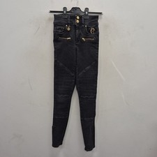 Holland Cooper Jodhpur schwarz Denim Biker Jeans Hose Trousers Größe 8 W 23"