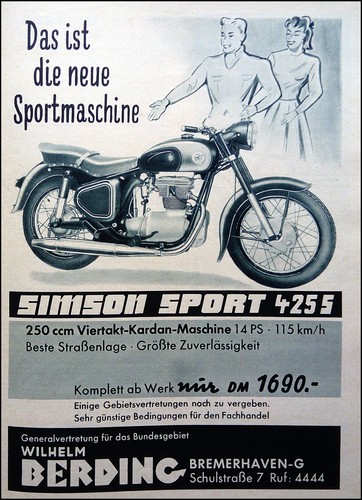 Simson 425s originale - simson, werbung