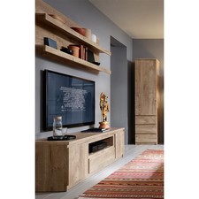 Wohnwand Eiche TV Lowboard