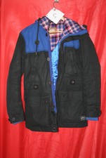 Diesel Jacke Winterjacke Kapuze Parka Mantel Rarität Selten Größe S Schwarz Blau