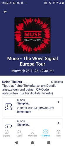 Stehplatz innenraum tickets - 6,