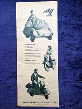 Heinkel Kabine und Roller, originale Werbung aus 1956