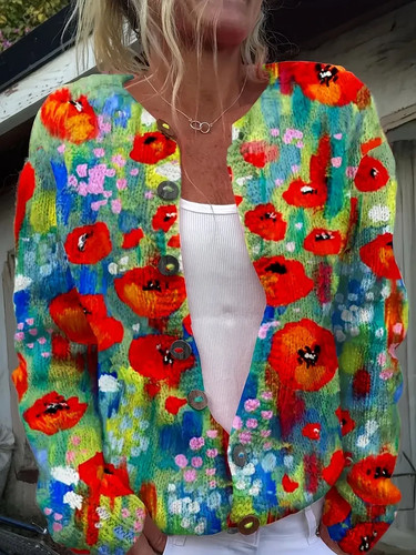 Bunte strickjacke flower - bunte,