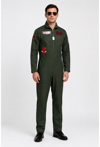 Herren 80er pilotenkostüm - herren,