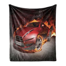 Autos Weich Flanell Fleece Decke Burnout Reifen Sport Auto