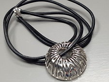 Pierre Lang Kette /Collier Kautschukkette schwarz doppelt runder Gleiter