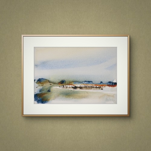 Original aquarell bild - original,