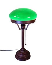 Jugendstil Schreibtisch Büro Lampe Pilzlampe Pilz Glas Tischlampe grün GN212