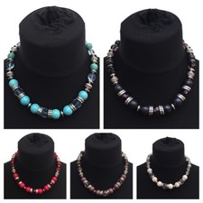 Halskette Collier, Perlenkette, Kette, Modekette, Kugelkette, Ethno, Farbwahl 