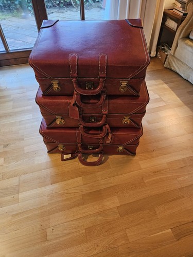 Vintage lederkoffer set - vintage, lederkoffer-set