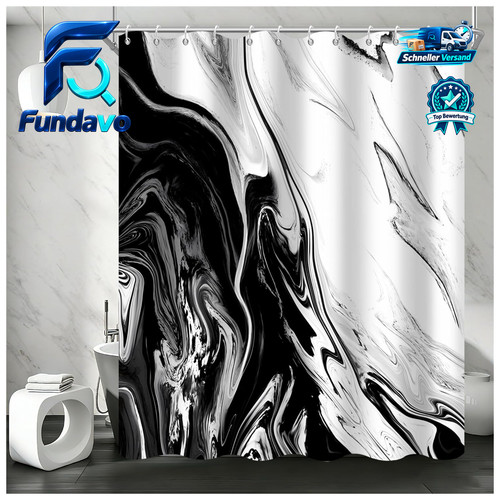 Duschvorhang 180x200cm schwarz - 180x200cm,