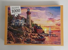 Innovakids Puzzle,  1000 Teile, Leuchtturm im Sonnenuntergang, vollständig