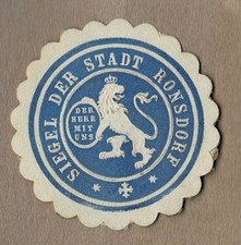 Siegelmarke Wuppertal: SIEGEL DER STADT RONSDORF