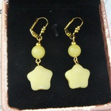 BAILYSBEADS edle natürliche designere Lemon-Jade Ohrringe Ohrhänger neu L91