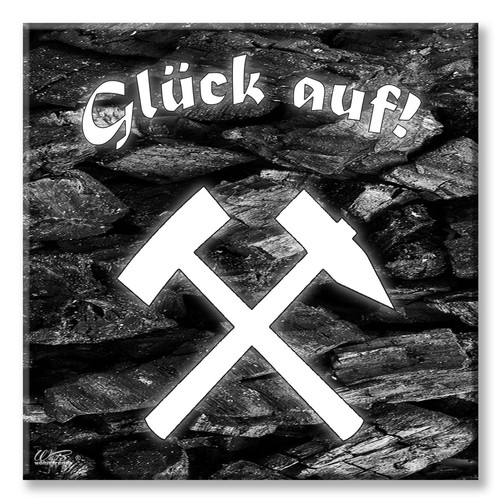 Deko fliese glück auf kohle - deko-fliese,,