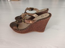 Damen Plateau Sandaletten von Donna Christina Braun Absatzhöhe 11 cm