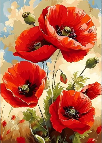 Mohnblumen diamond painting - mohnblumen,