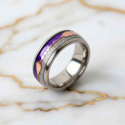 Ring silber pfeil - design, lila
