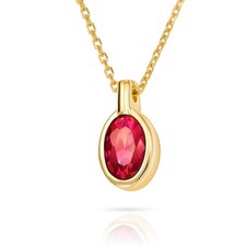 Collier Halskette Zirkonia rubinrot Gold 333/000