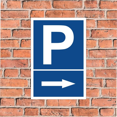 Parkplatz schild pfeil nach - parkplatz-schild,