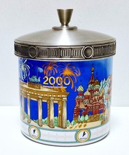 Seltmann Weiden Porzellan Gebäckdose/Keksdose mit Zinndeckel - "Milenium 2000"