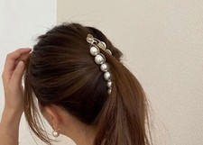 Haarspange Haarklammer Metall Haarklaue Haarkralle gold silber braun Banane