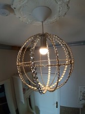 Deckenleuchte Hängellampe Kugellampe Ball Leuchte E27 Strass Silber Weiss