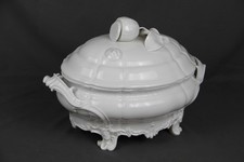 Nymphenburg Porzellan ovale Terrine Suppenterrine weiß Rokoko Zitrone 4