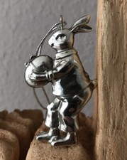 Hase Dekohänger Osterhase Anhänger Deko Silber Farben Shabby Vintage Höhe 7cm A