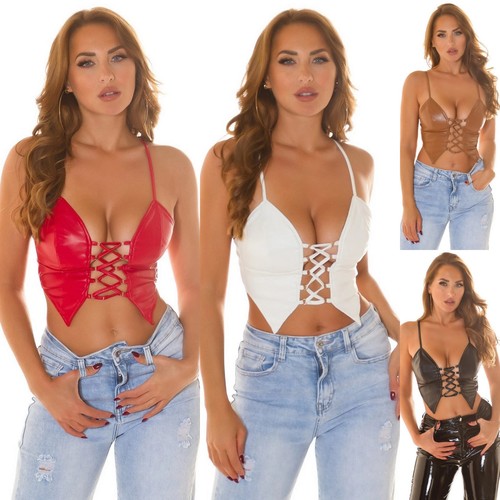 Sexy damen kunstleder - kunstleder, crop