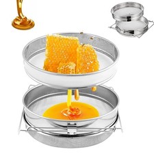 Edelstahl Honig-Sieb, Doppellagiges Siebfilter mit Armen, filtert Bienenpollen