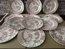 14 Teller edle Platte Serviceplatte Serviceteller Myott England The Hunter rot