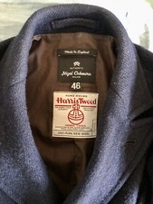Nigel Cabourn Naval Cut Jcket Coat Size 46/M USED Harris Tweed Made In England