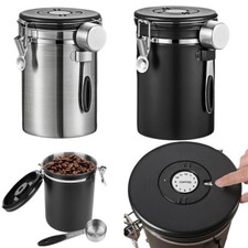 1,8 l Kaffeedose luftdichter Behälter für 1 kg Kaffeebohnen mit Messlöffel